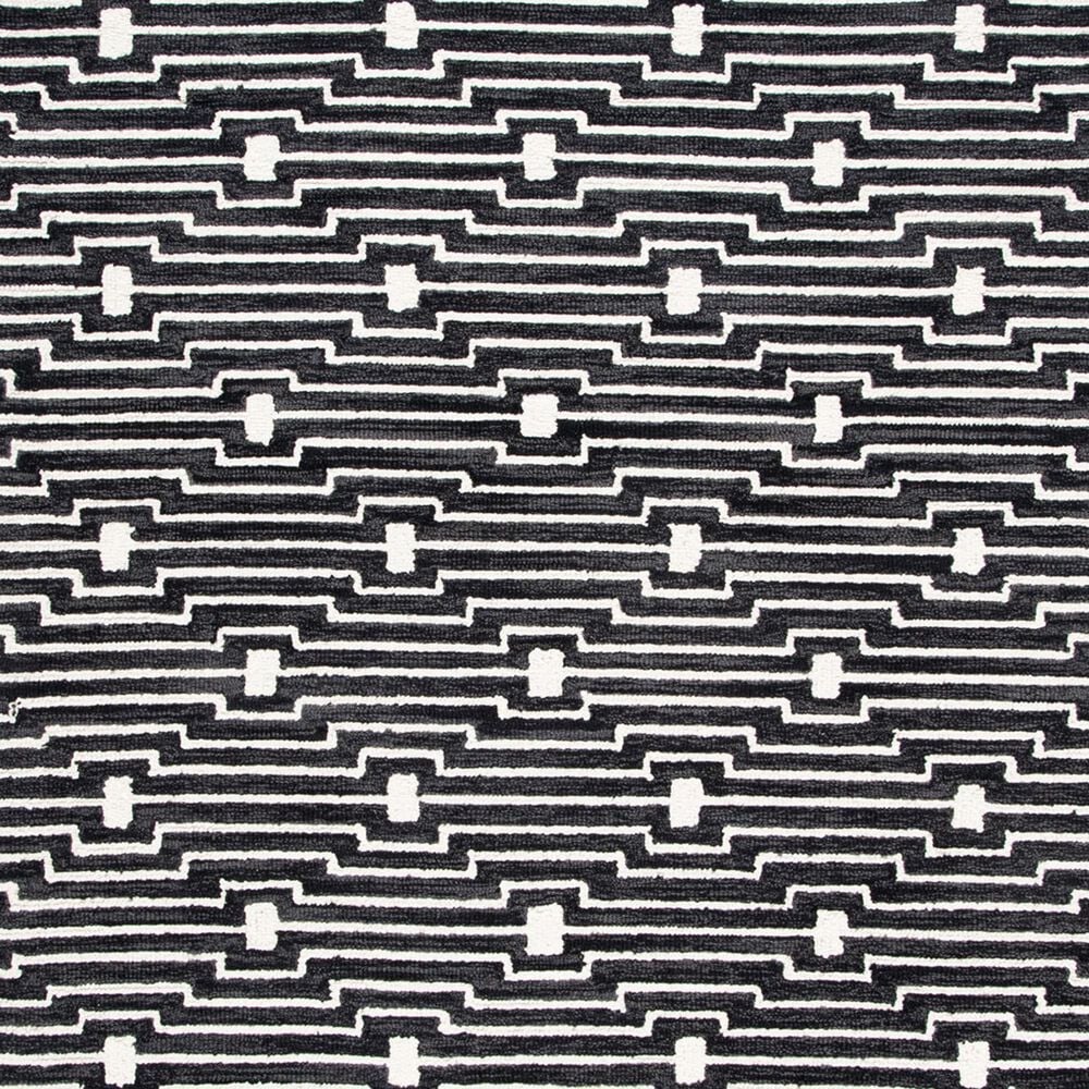 Safavieh Micro-Loop MLP166H 5&#39; x 8&#39; Charcoal and Ivory Area Rug, , large