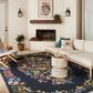 Rifle Paper Co. x Loloi Perennial Blossom 5"3" x 7"8" Navy Area Rug, , large