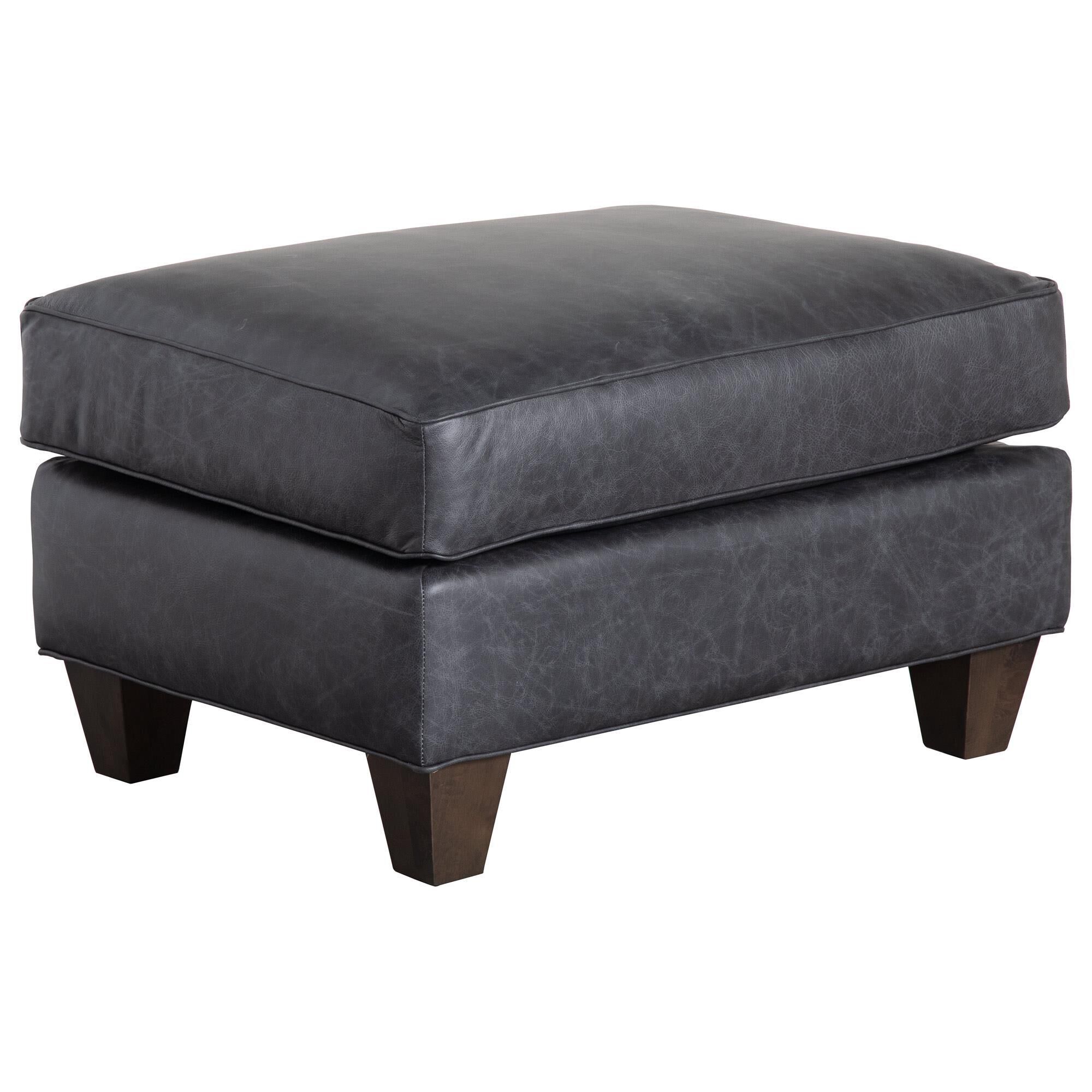 Craftmaster Furniture Corp Stationary Leather Chair and Ottoman