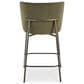 Moe"s Home Collection Early Counter Stool with Faux Green Mohair Upholstery in Blackened Bronze, , large
