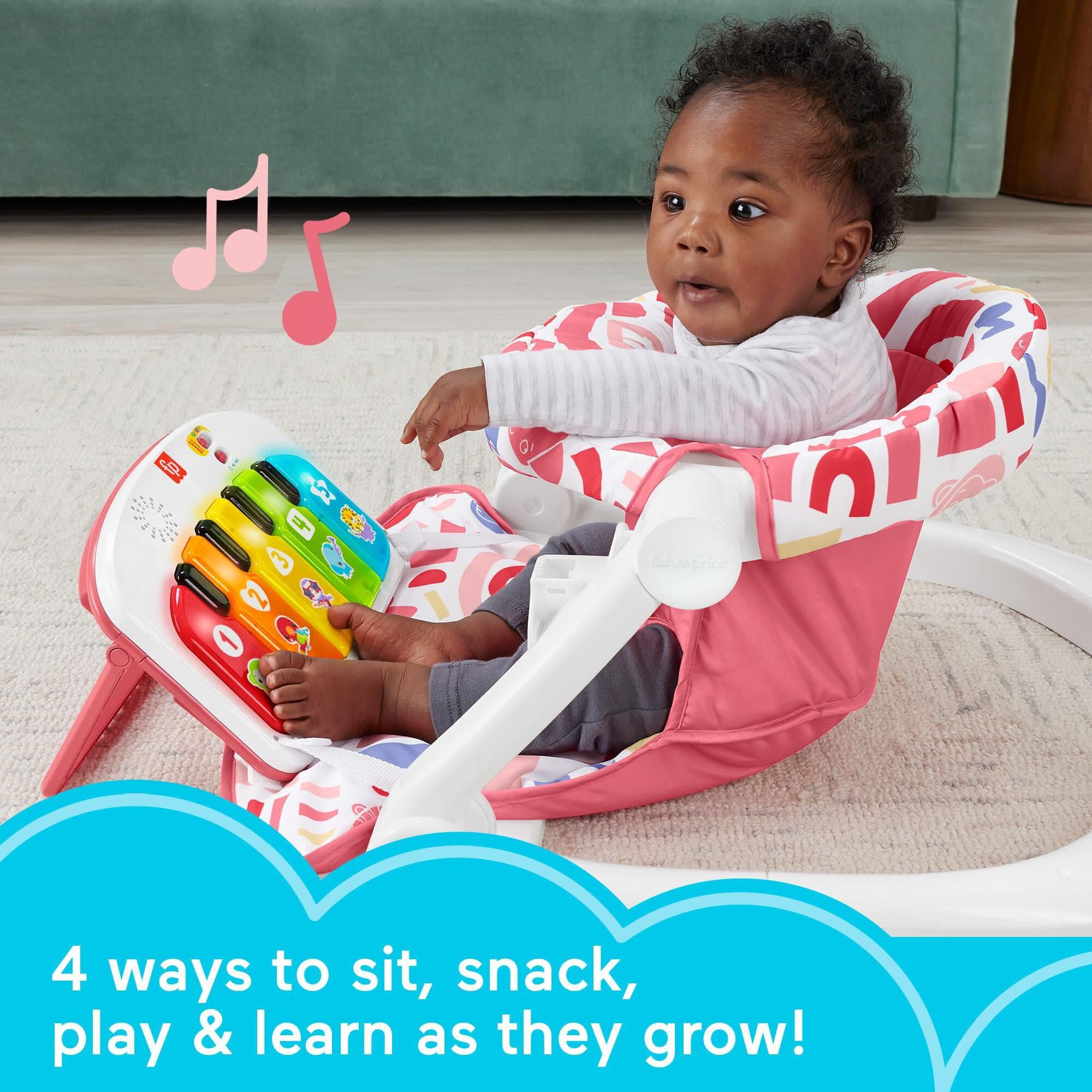 Fisher Price Kick and Play Sit Me Up Seat Portable Baby Chair and Learning Toy in Pink NFM