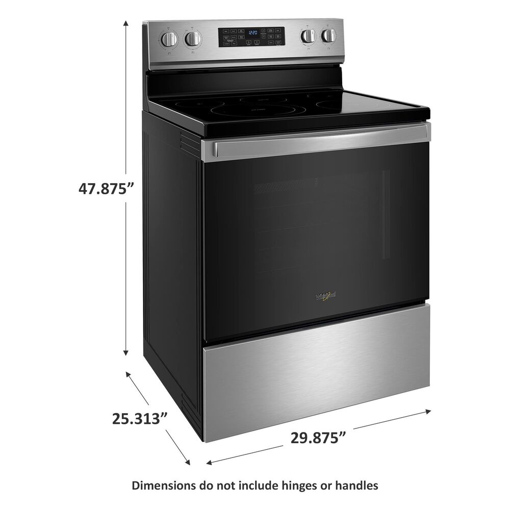 Whirlpool 5.3 Cu. Ft. Electric Range 5-in-1 Air Fry Oven in Fingerprint Resistant Stainless Steel, , large