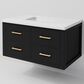 Lexora Home Castor 36" Single Bathroom Vanity in Black with 2 cm White Cultured Marble Top and Rectangular Sink, , large