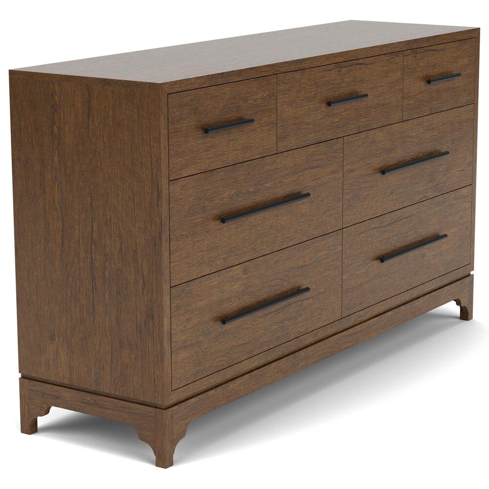 Riverside Furniture Calhoun 4-Piece King Panel Bedroom Set in Whiskey Oak, , large