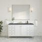 James Martin Vanities Chicago 60" Single Bathroom Vanity in Glossy White with 3 cm Parisien Bleu Quartz Top and Rectangular Sink, , large