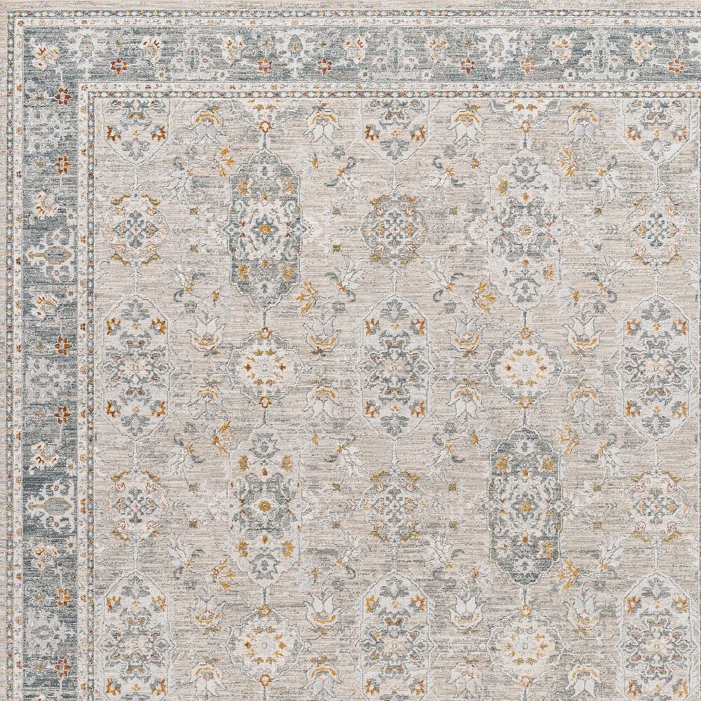 Surya Dresden DRE-2325 Medium Gray, Gray, White, Light Slate, Mustard and Rust 6&#39;7&quot; x 9&#39;6&quot; Area Rug, , large