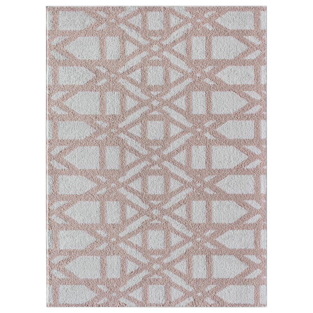 Rugs America Miko Spiced Milk 2"6" x 4" Ivory and Pink Area Rug, , large