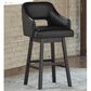 Signature Design by Ashley Tallenger 31" Swivel Barstool with Black Cushion in Dark Brown, , large
