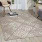 Nourison Damask DAS03 5" x 7" Ivory and Grey Area Rug, , large