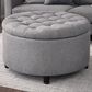 Regency Global Sourcing Knight 28" Round Storage Ottoman in Gray, , large