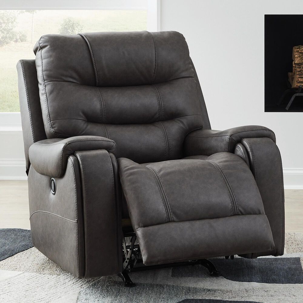 Ashley Femley Manual Rocker Recliner in Smoke, , large