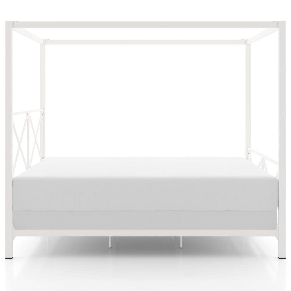 Furniture of America Rosadale Full X-Cross Canopy Bed in White, , large