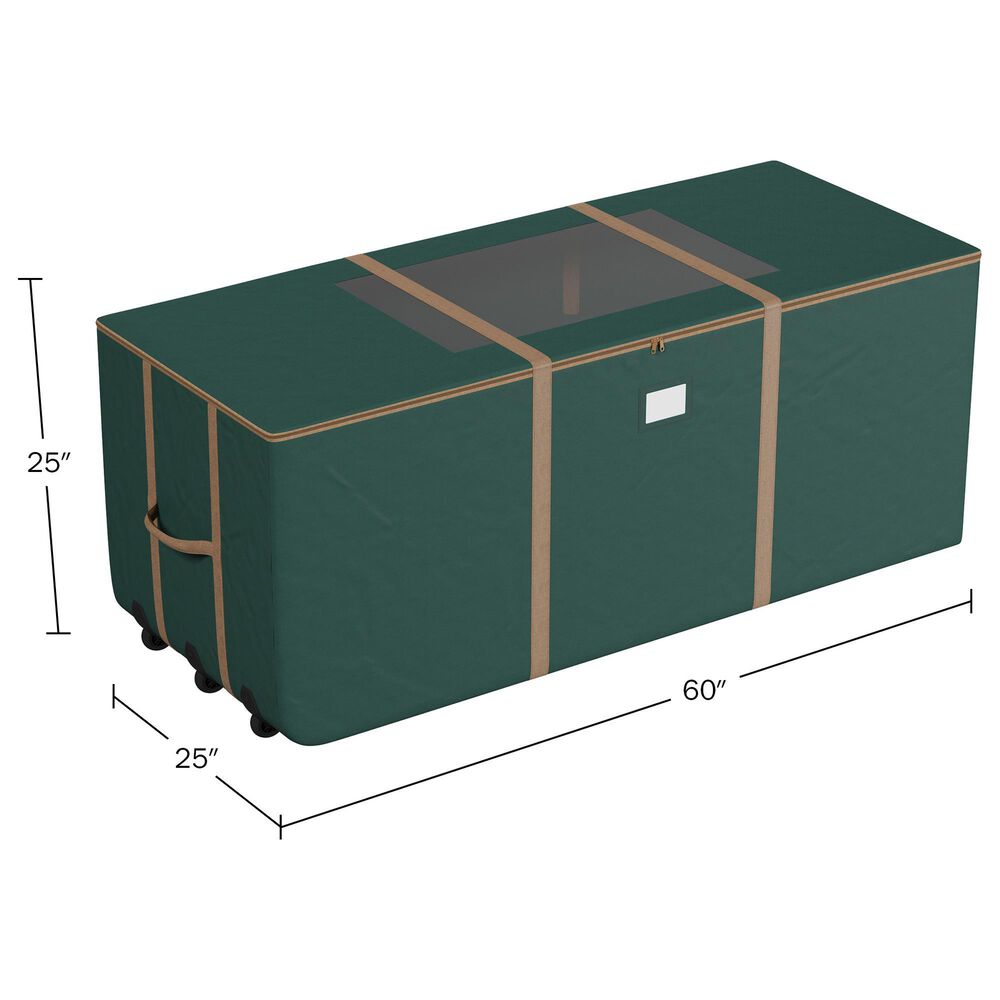 Timberlake 9&#39; Rolling Christmas Tree Storage Bag with Wheels in Green and Gold, , large