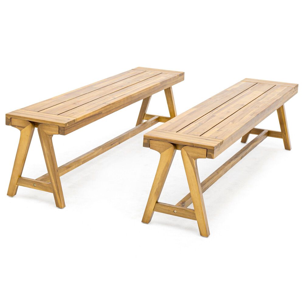 Hearth and Haven 3-Piece Outdoor Picnic Table Set in Teak, , large