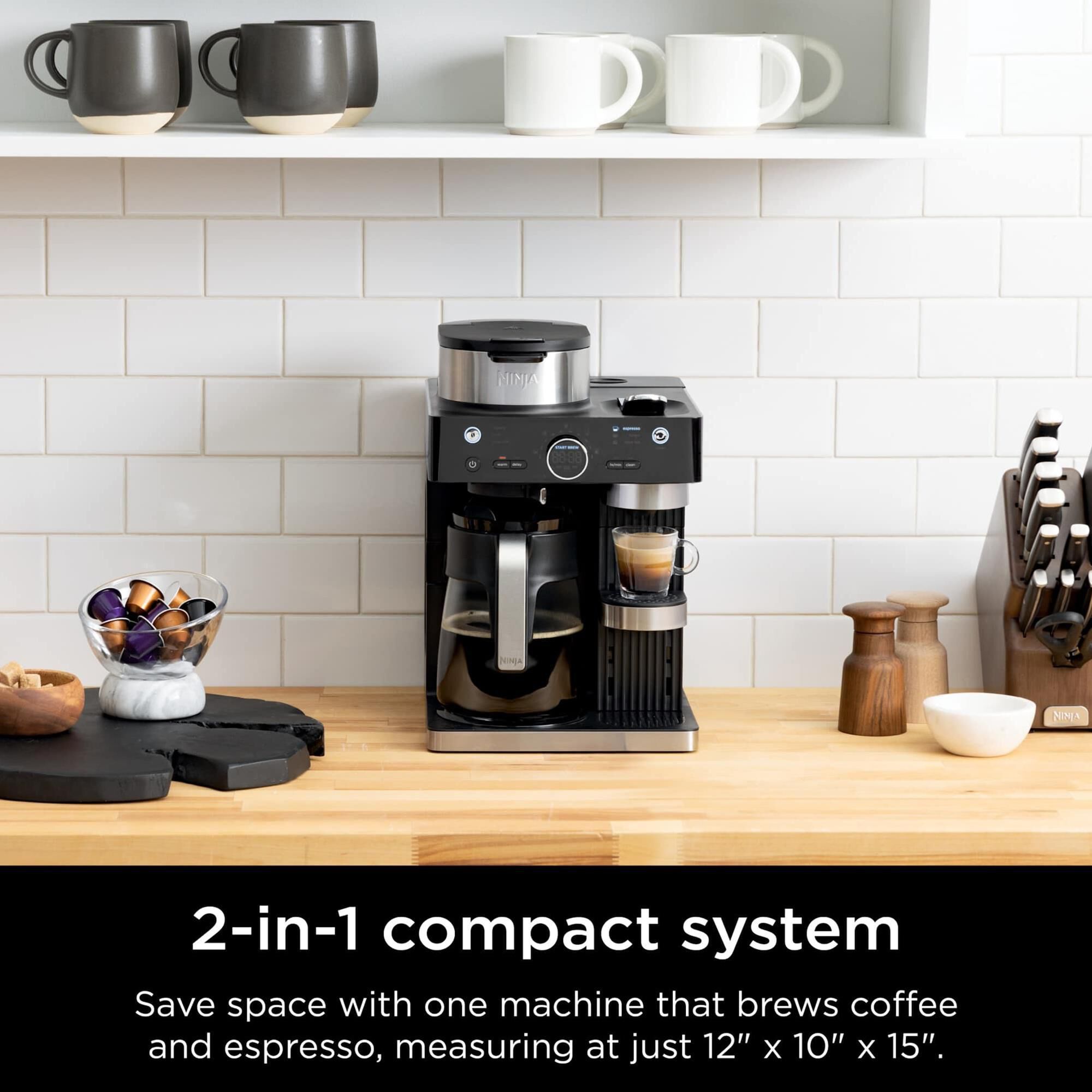 Ninja 60 Oz Espresso Coffee Barista System in Black