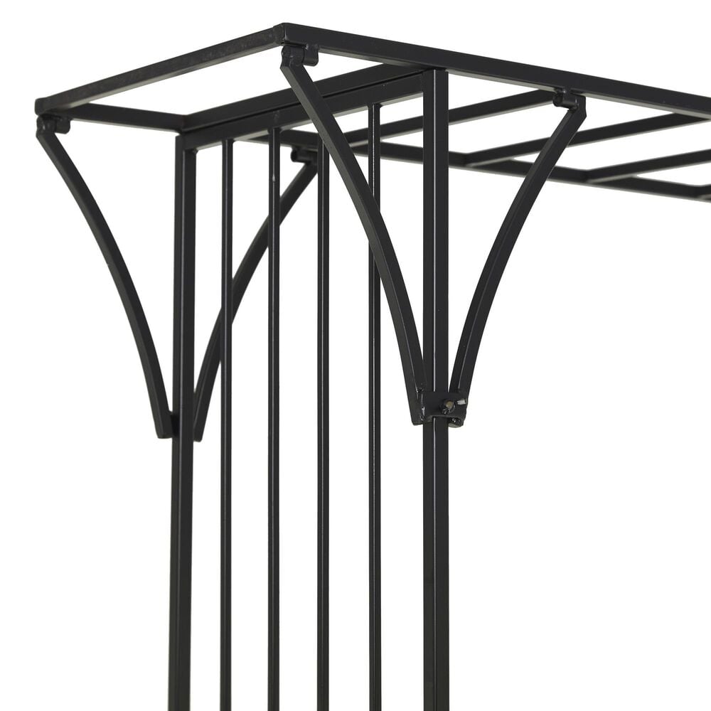 Maple and Jade Garden Arbor with Lattice Work Sides in Matte Black, , large