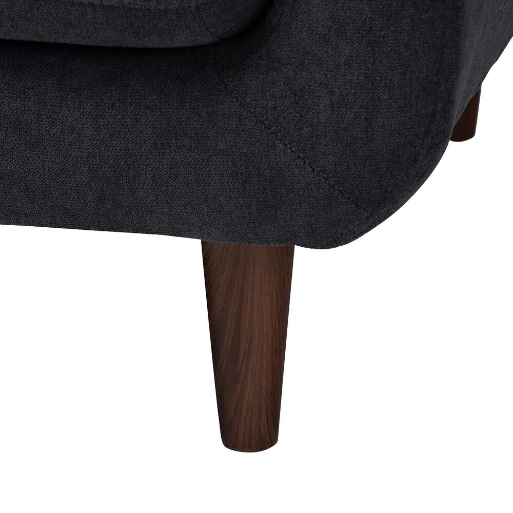 Baxton Studio Allister Stationary Loveseat in Dark Grey, , large