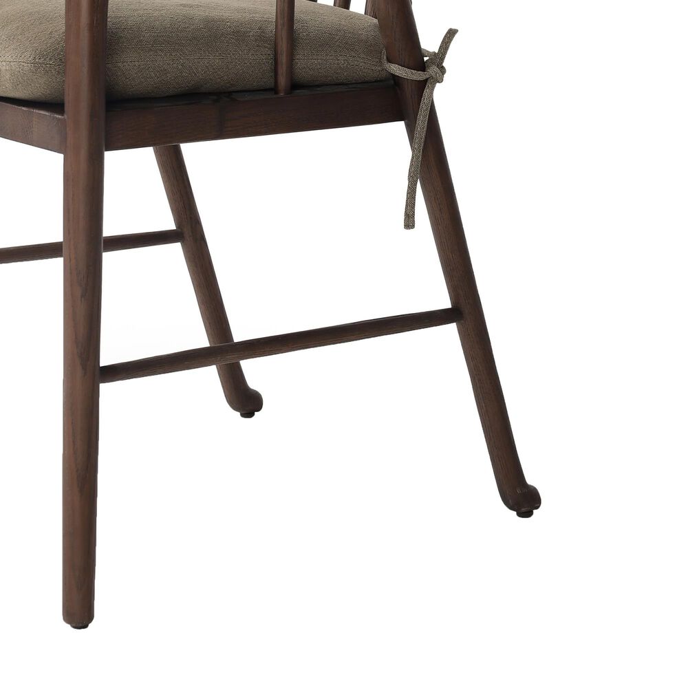 FOUR HANDS Brenna Dining Chair in Drifted Oak with Broadway Olive Cushion, , large