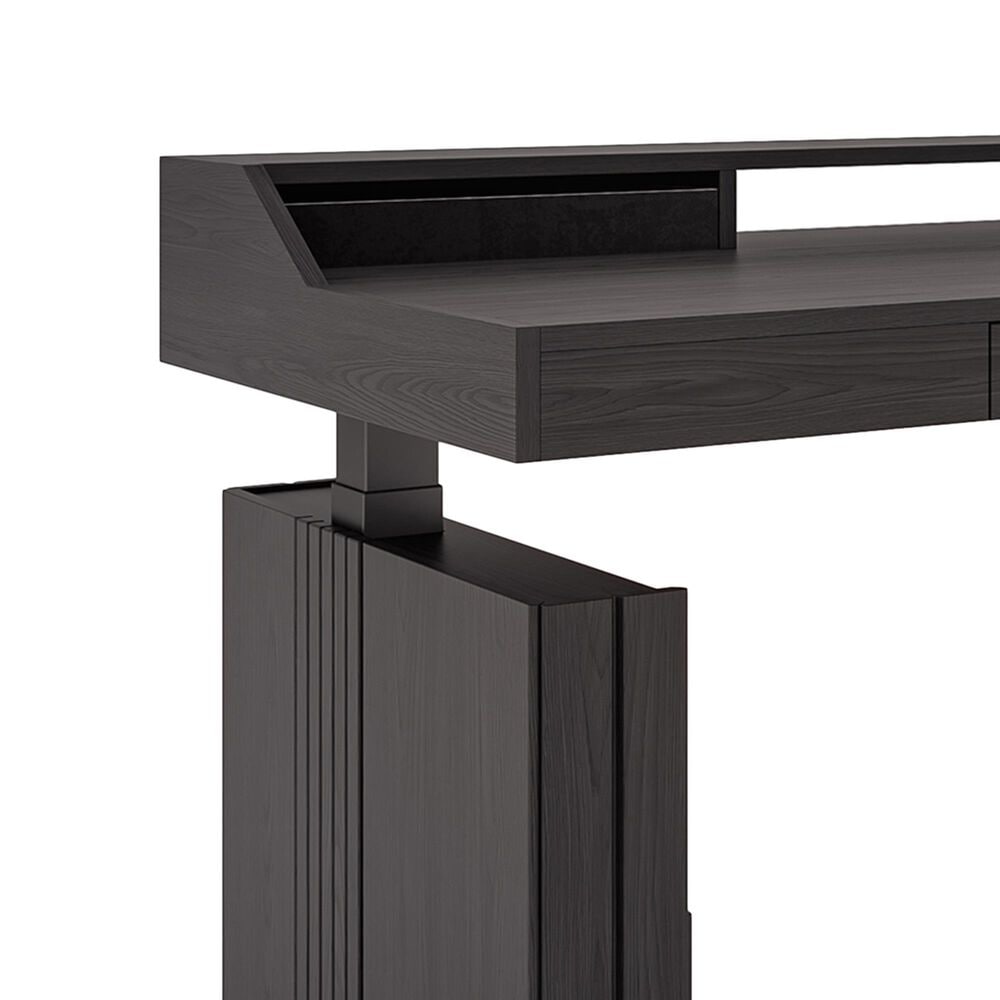 CalmRise 63" Power Standing Desk in Black Oak, , large