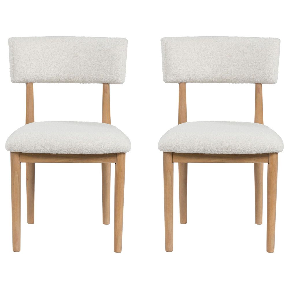 Ashley Sawdyn Dining Chair Set of 2 in White and Light Brown, , large