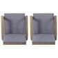 Hearth and Haven Outdoor Acacia Wood Chairs with Open Slatted Backrest and Water-Resistant Cushions in Dark Gray (Set of 2), , large