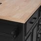 HOMLUX 56.5"" Kitchen Island with Drop Leaf in Black and Natural, , large