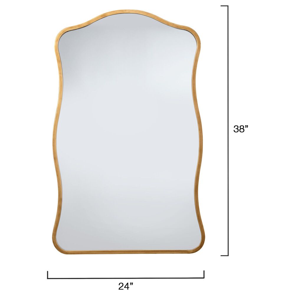 Splendor Living Cranford Wavy Wall Mirror in Antique Brass, , large
