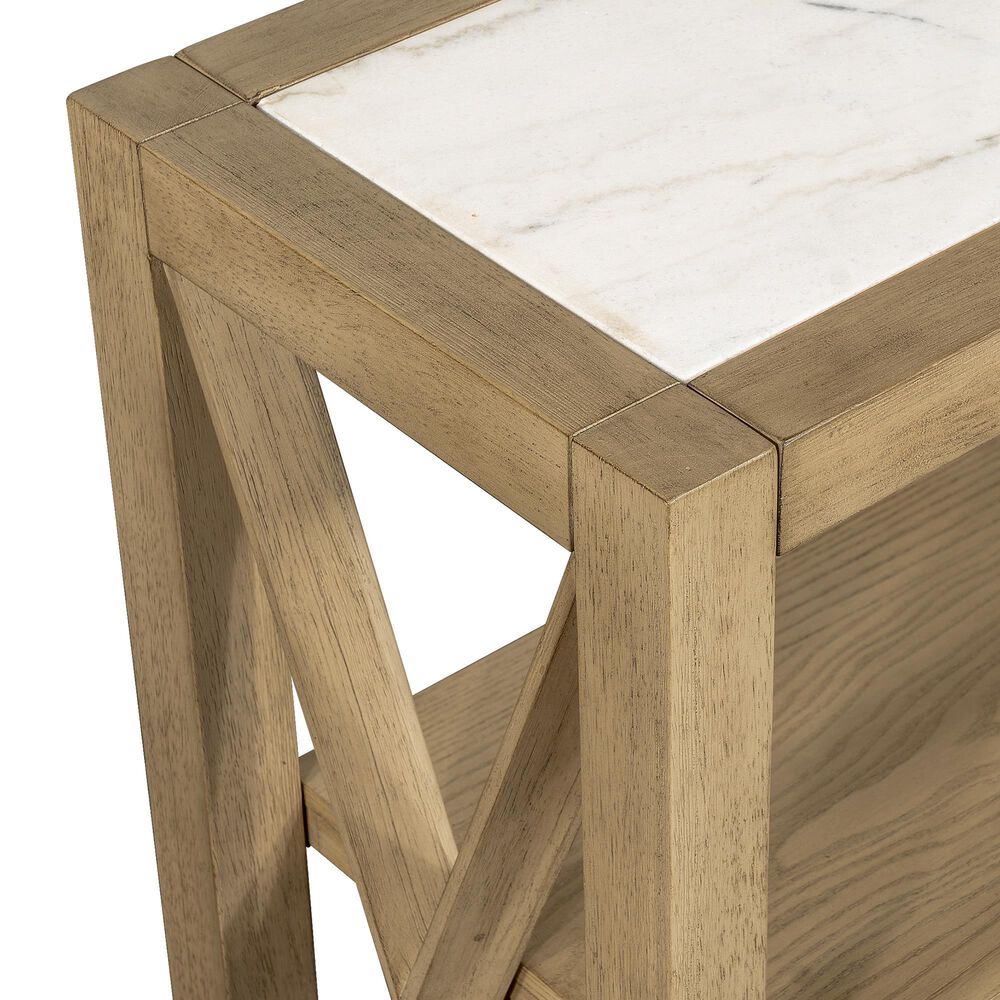 Bassett Mirror Company Holden Console Table in Rustic Blonde and White, , large