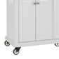 HOMLUX Kitchen Island with Rubber wood Countertop in White, , large