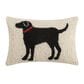 Peking Handicraft Dog 8" x 12" Throw Pillow in Black, , large