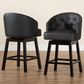Baxton Studio Theron Swivel Counter Stool with Black Cushion in Espresso Brown (Set of 2), , large