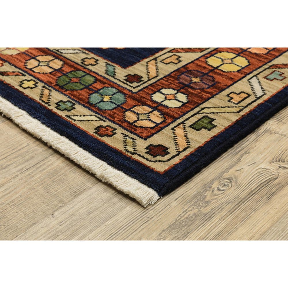 Oriental Weavers Lilihan Oriental 090B6 2&#39;6&quot; x 12&#39; Blue and Red Runner, , large