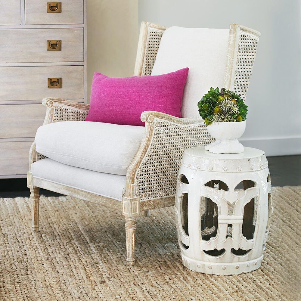 Tamara Day Splendid Home Furniture Walker Cane Back Chair with Borneo Light Brown Cushion in White Wash Finish, , large