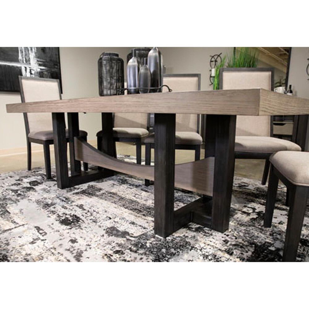 Signature Design by Ashley Foyland Dining Table in Brushed Black and Dusty Grayish Brown - Table Only, , large