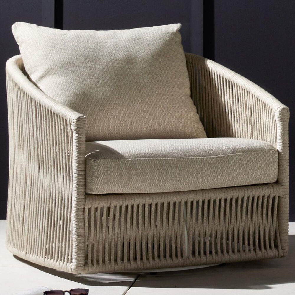 Four Hands Solano Porto Outdoor Swivel Chair in Faye Sand, , large