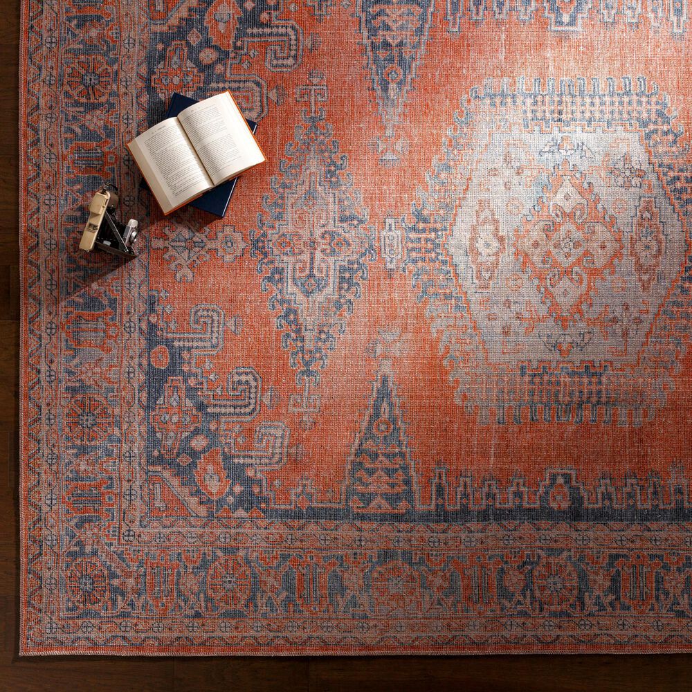 Surya Colin 7&#39;10&quot; x 10&#39;2&quot; Burnt Orange, Blue, Pale Blue and Tan Area Rug, , large
