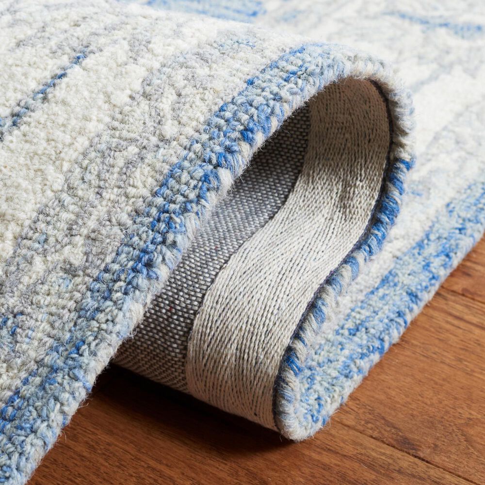 Safavieh Micro-Loop MLP536M 2&#39;3&quot; x 7&#39; Blue and Ivory Runner, , large