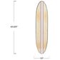 Creative Coop 65.6" x 15" Coastal Decorative Surfboard Wall Decor with Stripe Design in Light Natural and White, , large