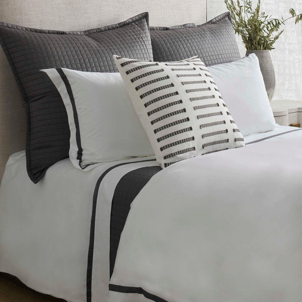 Ann Gish Ready-to-Bed 2.0 Cotton Trim King Duvet in White and Grey, , large
