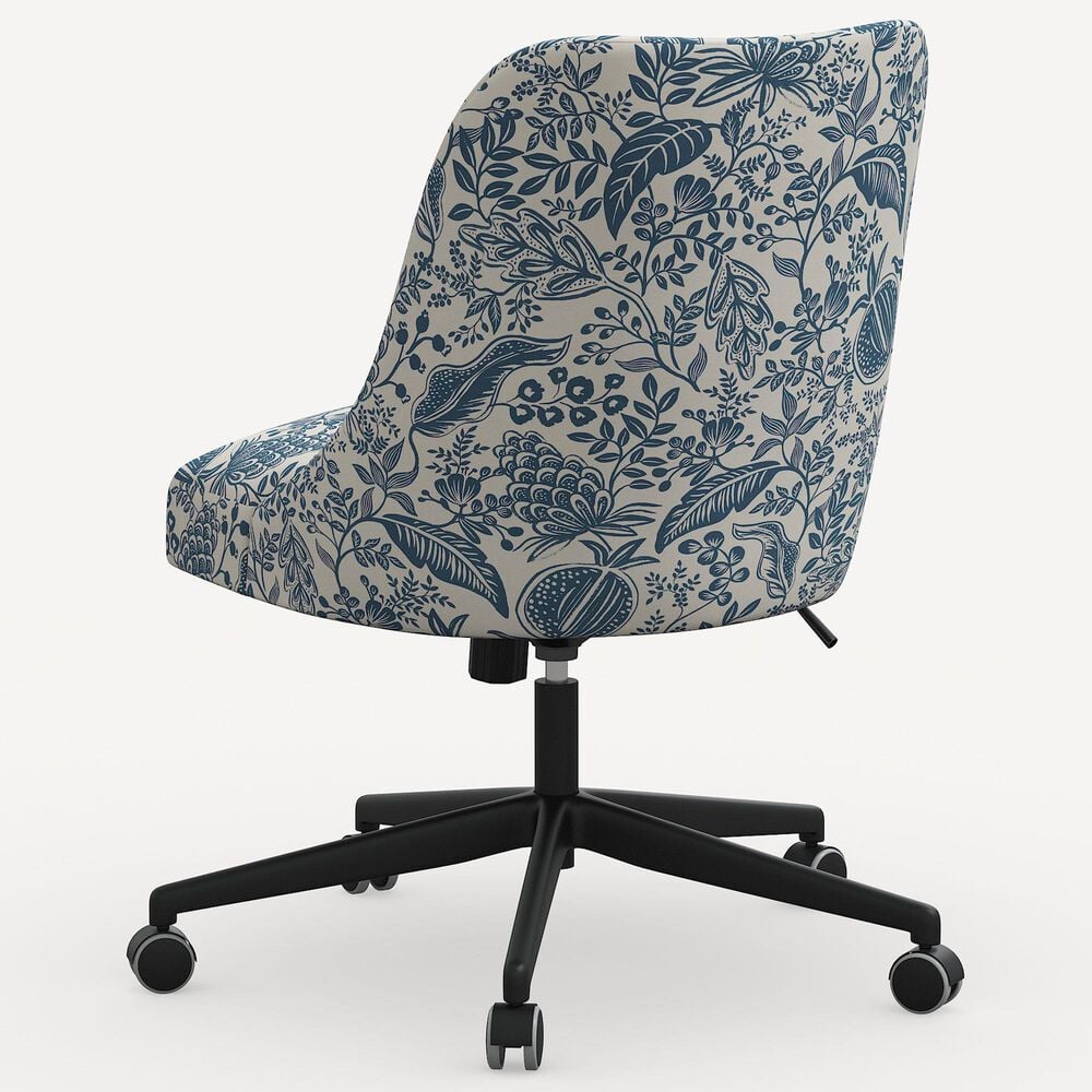 Rifle Paper Co Crafted by Cloth &amp; Company Oxford Office Chair in Pomegranate Blue, , large