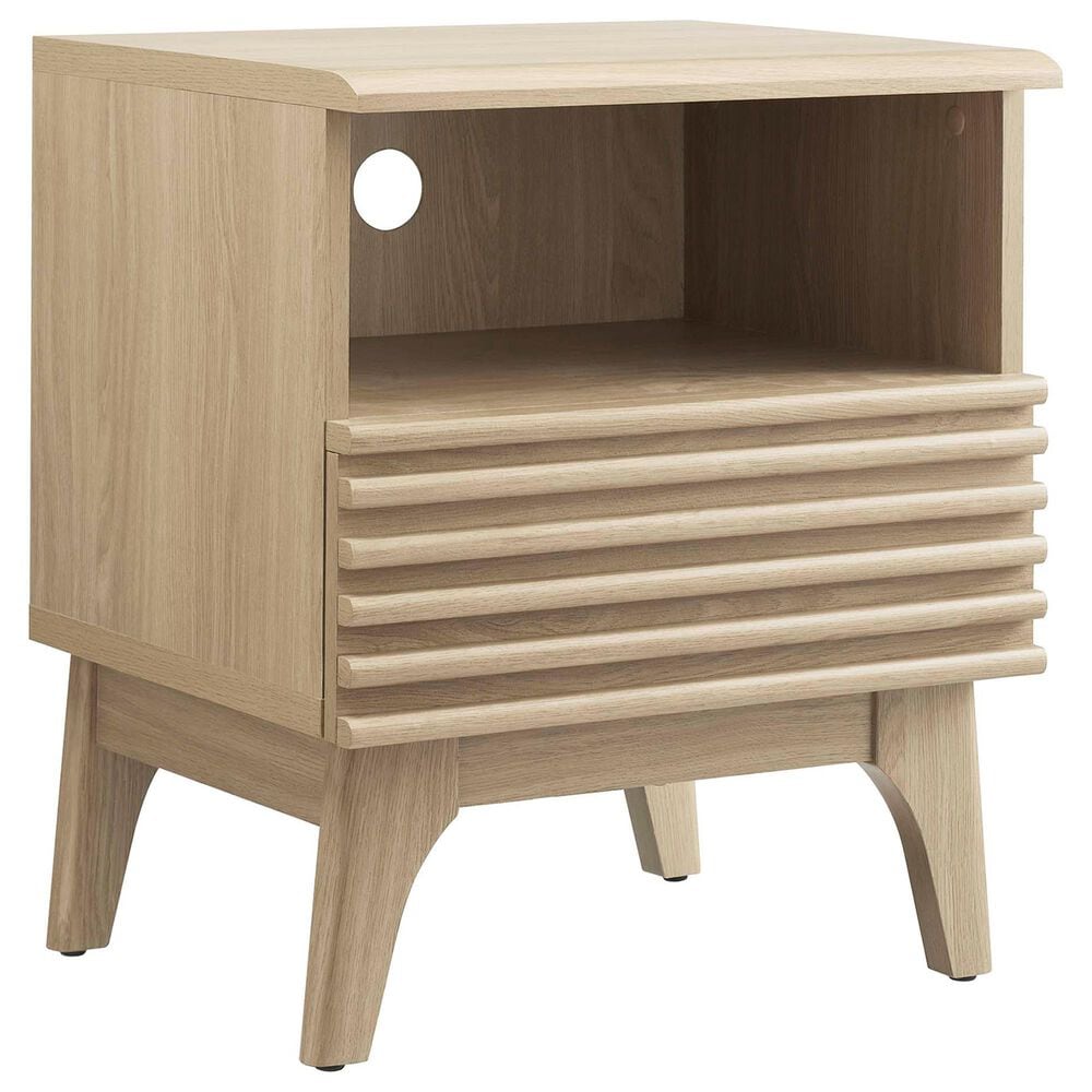 Modway Render 1 Drawer and Shelf Nightstand in Oak, , large