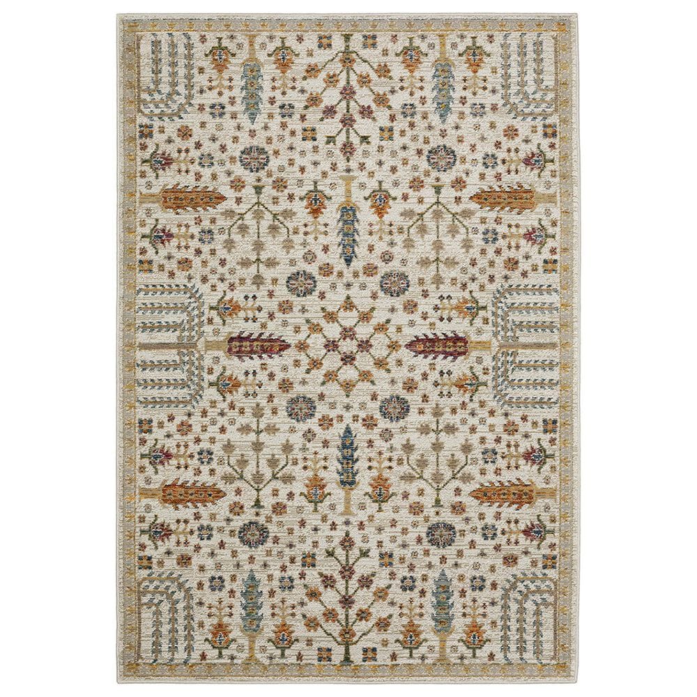 Oriental Weavers Andorra 3"3" x 5"2" Ivory and Multicolor Area Rug, , large