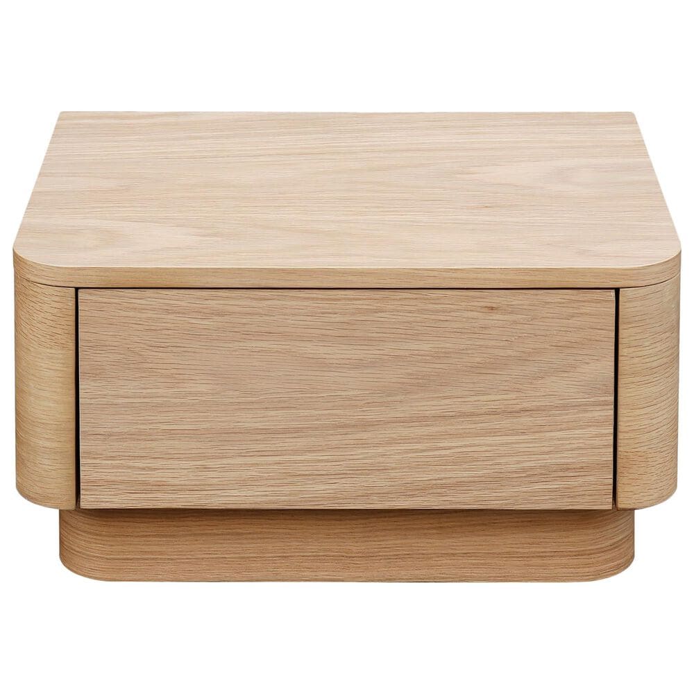 Moe&#39;s Home Collection Round Off 1-Drawer Nightstand in Natural Oak, , large