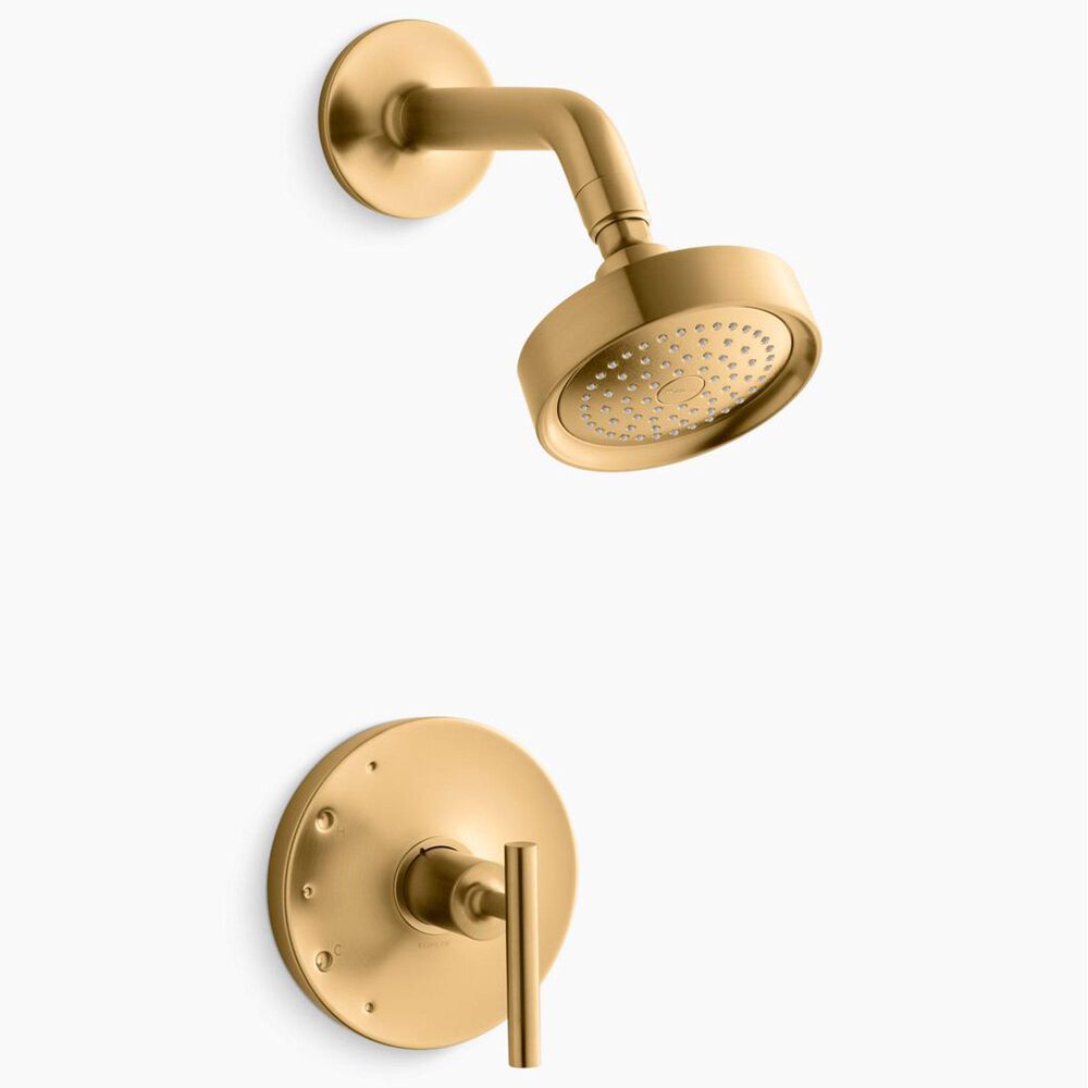 Kohler Purist Rite-Temp Shower Trim Kit with Lever Handle in Vibrant Brushed Moderne Brass, , large