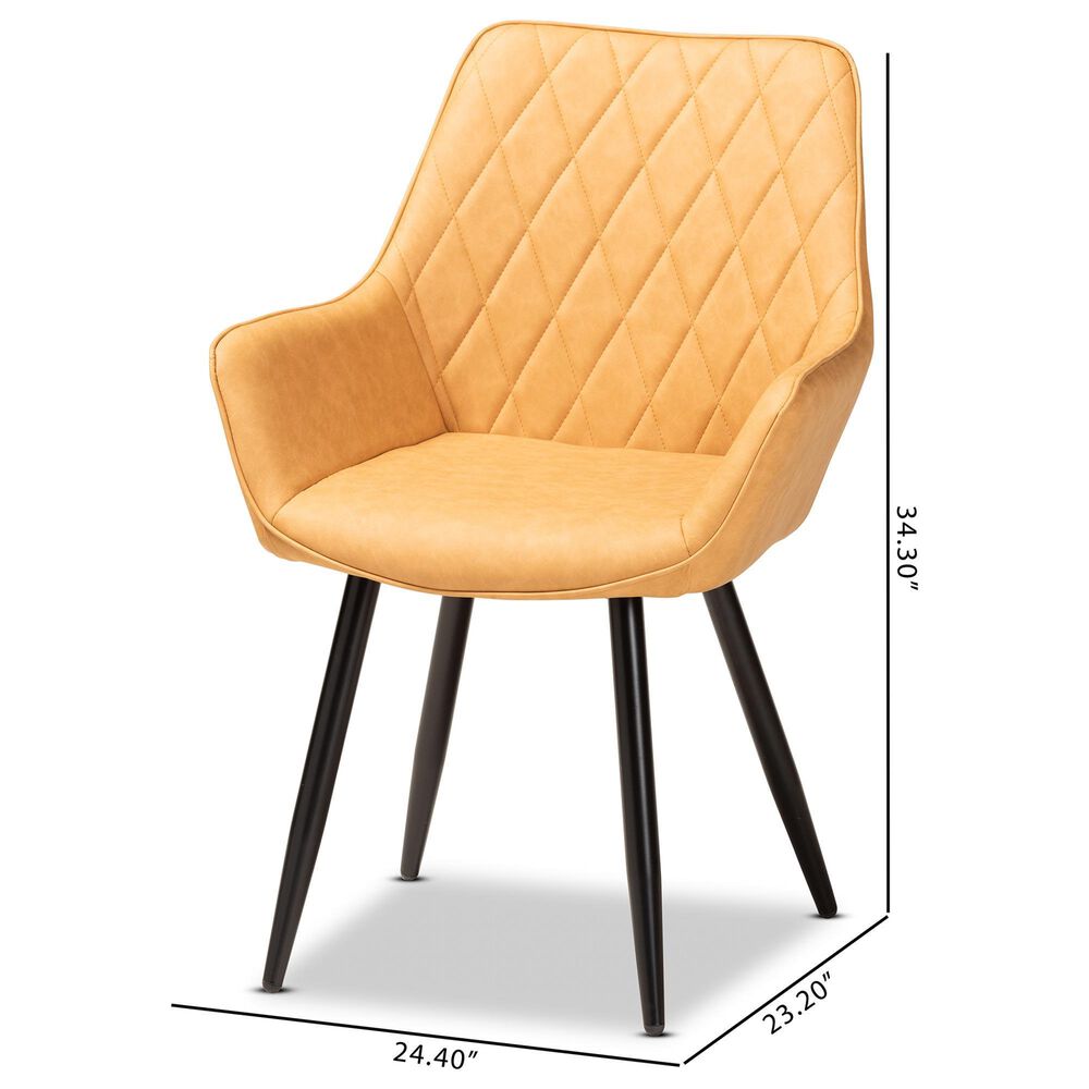 Baxton Studio Astrid Arm Chair in Black (Set of 4), , large