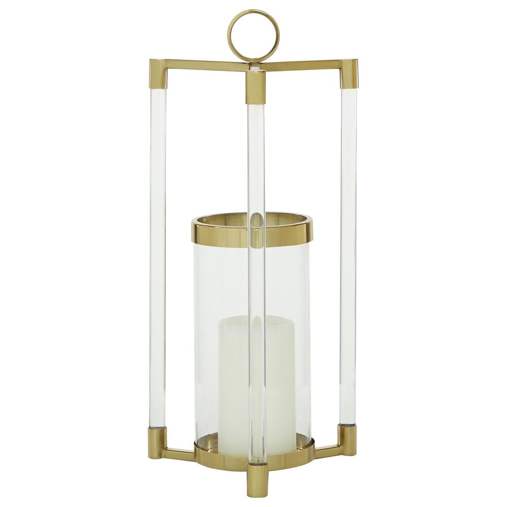 Maple and Jade 23" Contemporary Stainless Steel Lantern in Gold, , large