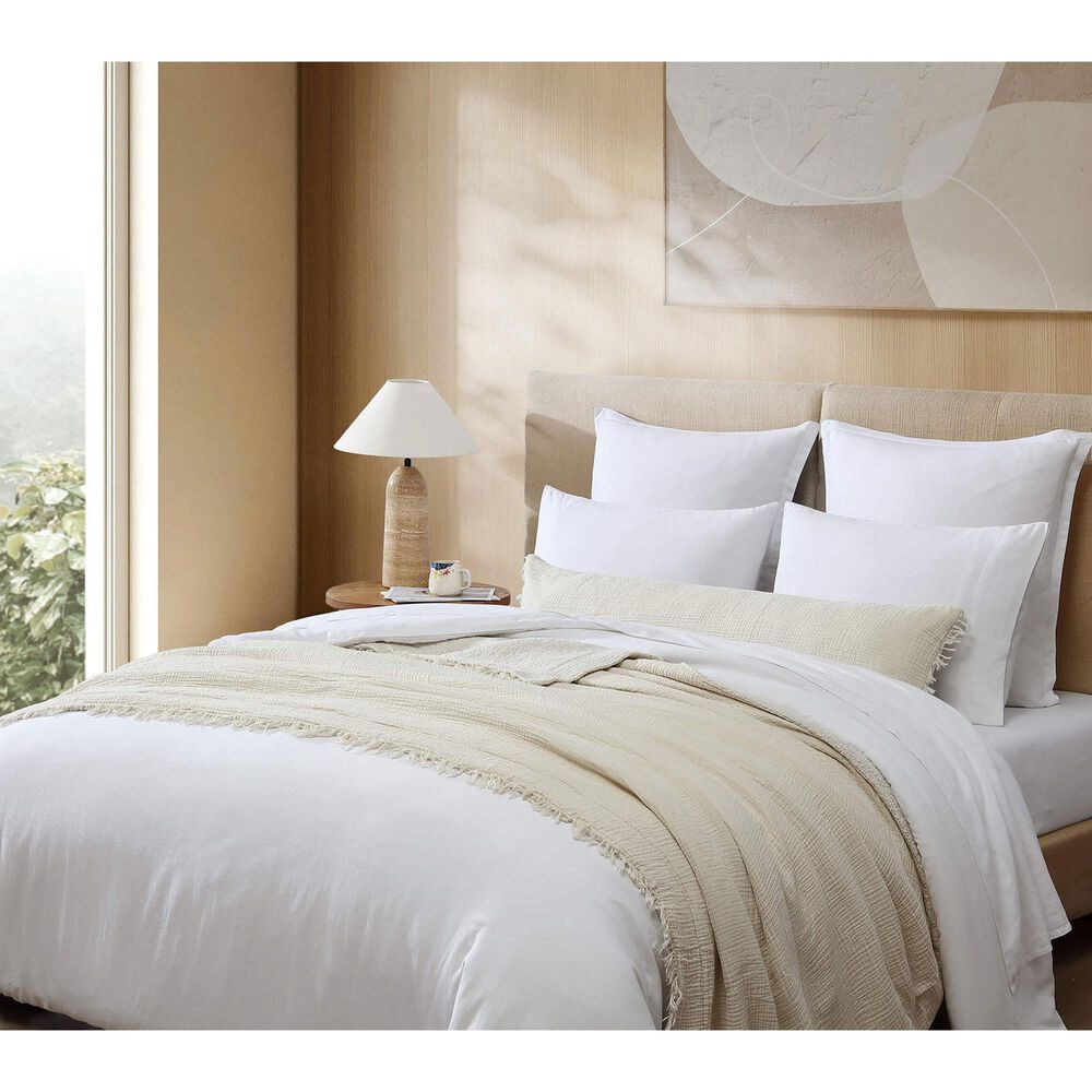 Sunday Citizen Snug Muslin 48&quot; x 14&quot; Lumbar Throw Pillow in Natural Beige, , large