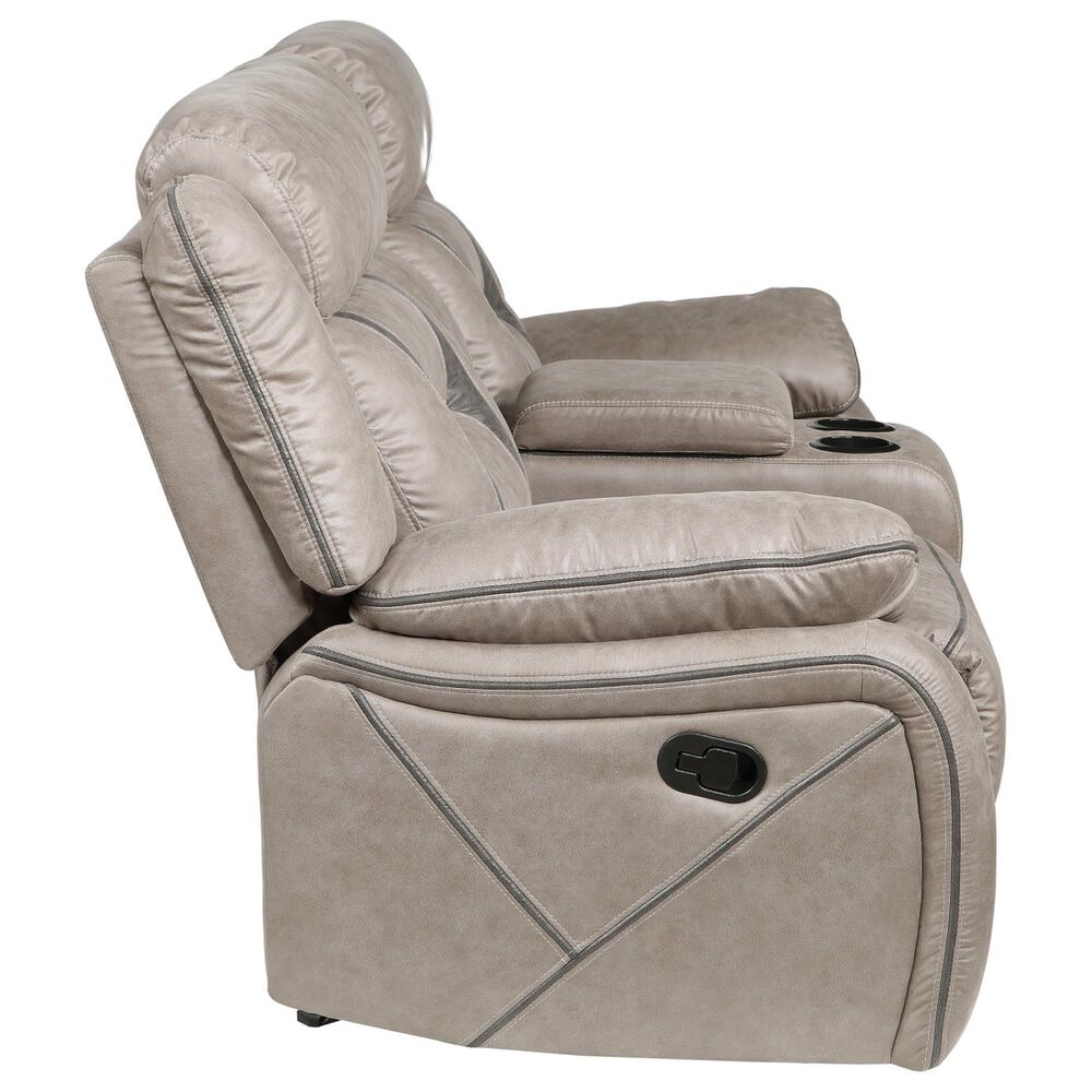 Steve Silver Tyson Manual Reclining Glider Console Loveseat in Grey, , large