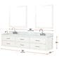 Lexora Home Castor 80" Double Bathroom Vanity in Blue with 2 cm White Quartz Top and Rectangular Sinks, , large
