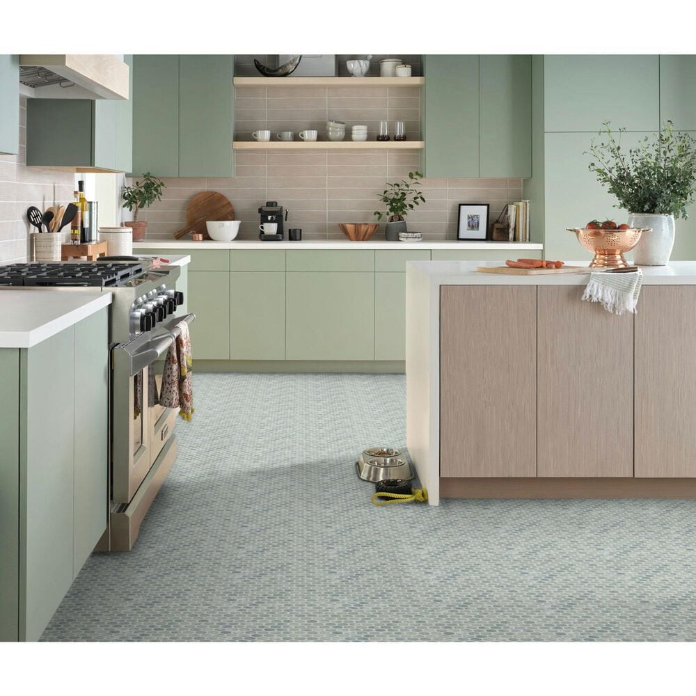 Shaw Embrace Ocean Wash 10.63" x 11.88" Glass Mosaic Sheet, , large
